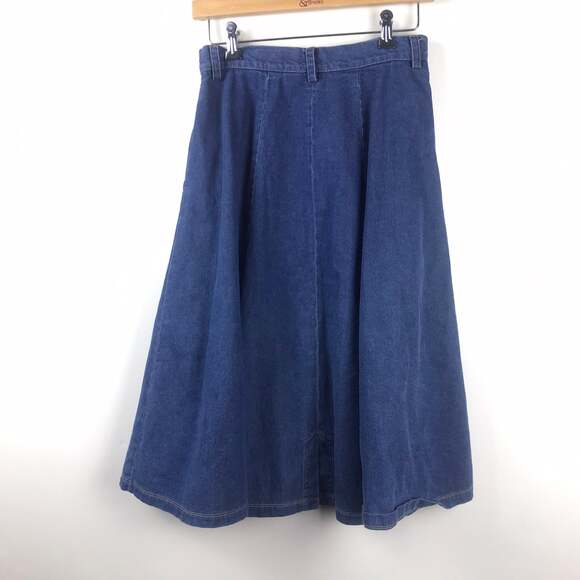 Vintage 90s Eddie bauer denim Skirt with pockets - Picture 3 of 6